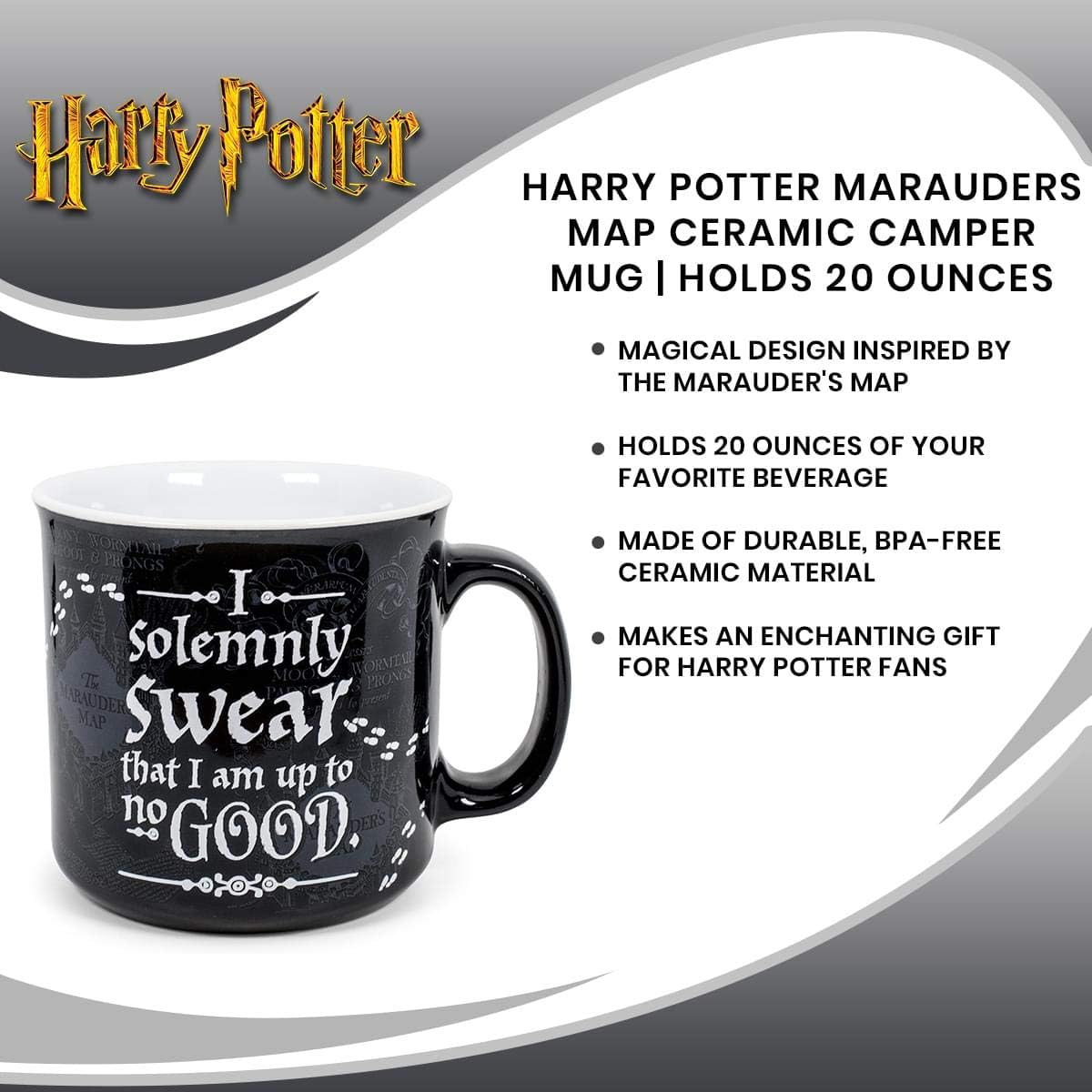 Harry Potter Marauders Map Ceramic Camper Mug | Wizarding World-Themed Casual Drinkware For Coffee, Tea, Cocoa, Hot And Cold Beverages | Holds 20 Ounces - Image 7