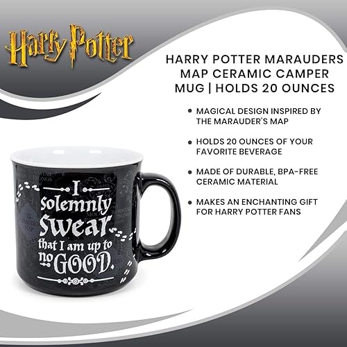 Miniatura 6 de Harry Potter Marauders Map - Taza de cerámica para cámper | Vaso casual con temática del mundo mágico para café, té, cacao, bebidas calientes y