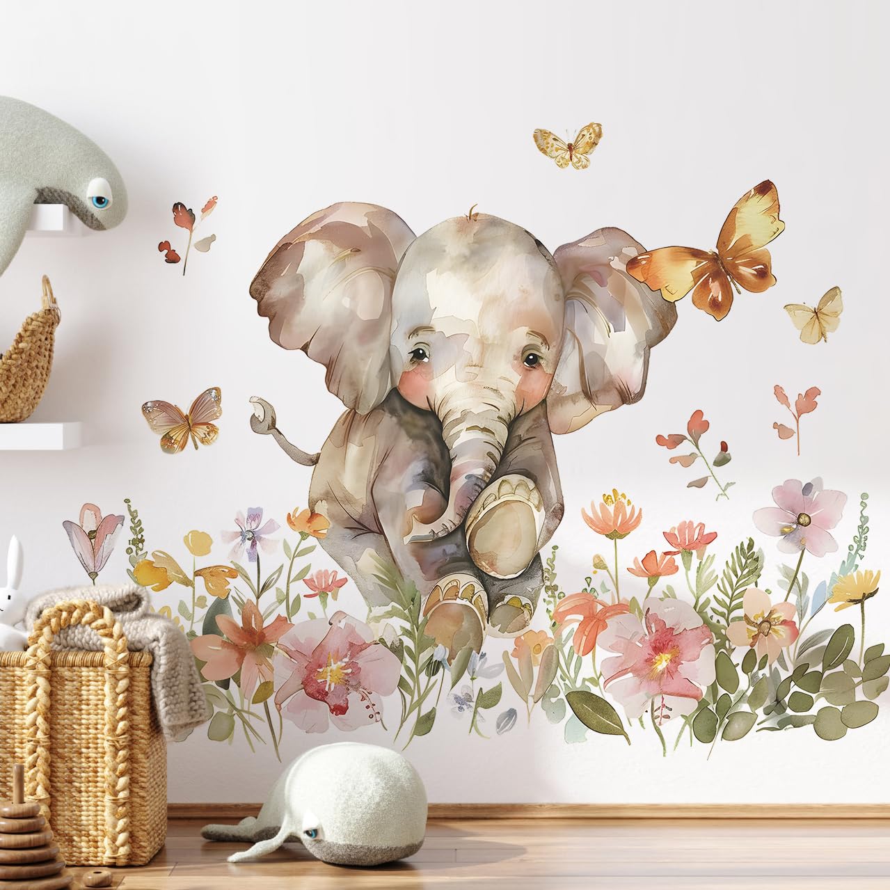 Vinyl Wall Decal Cartoon Funny Elephants Family Nursery Room Stickers