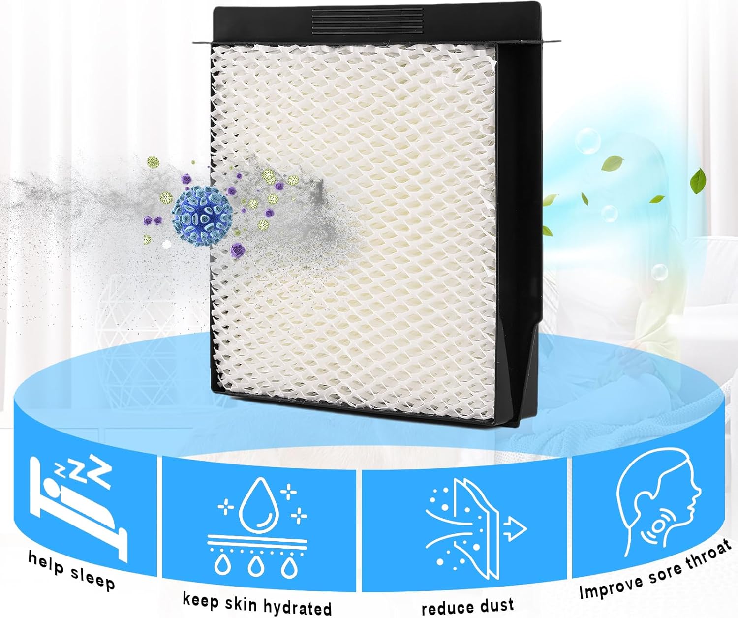 1040 Humidifier Super Wick Filter Compatible with Aircare Essick Bemis MoistAir Humidifier B40 B40-C 3D6-100 5D6-700 7D6-100 D46-720 E27-000 E35-000 CM330 B23-810 MA0300 MA-0500 (4 Pack)