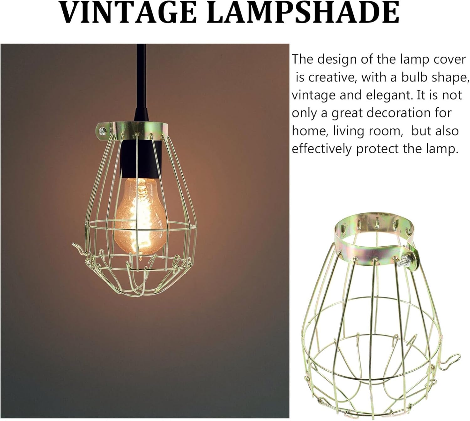 4pcs Metal Lamp Bulb Guard Clamp Vintage Light Cage Hanging Industrial Lamp Covers Pendant Decor for Home Bar