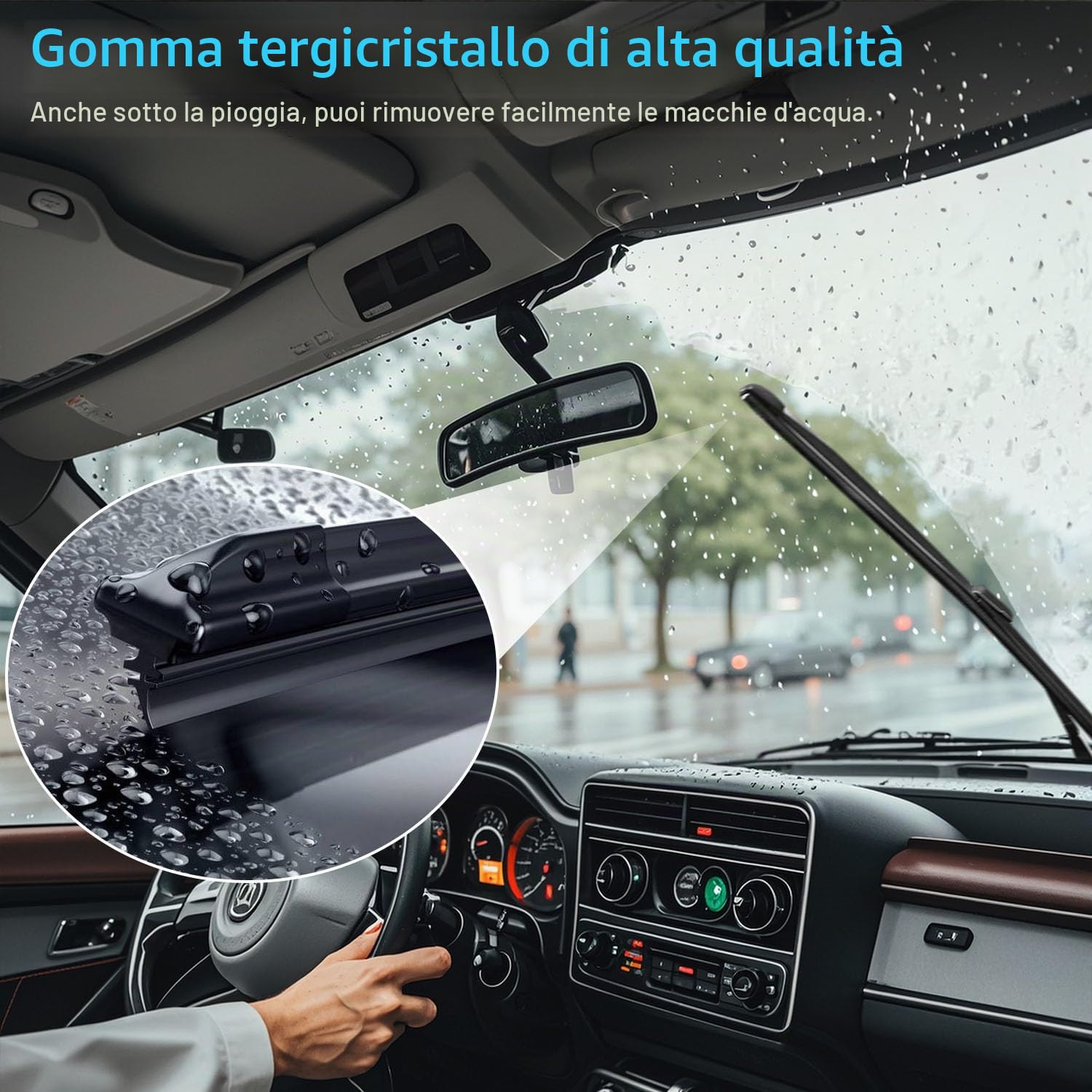 6 gomme per tergicristalli, al metro, in gomma, universali, compatibili con tutti i tergicristalli (800 mm)