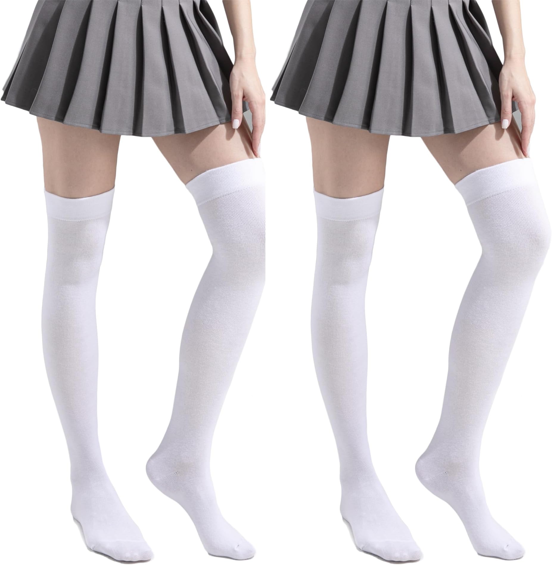 TOCONFFON Women's Over The Knee High Socks - Thigh High Cotton Socks 120D Medium Thick for Daily Wear, Cosplay