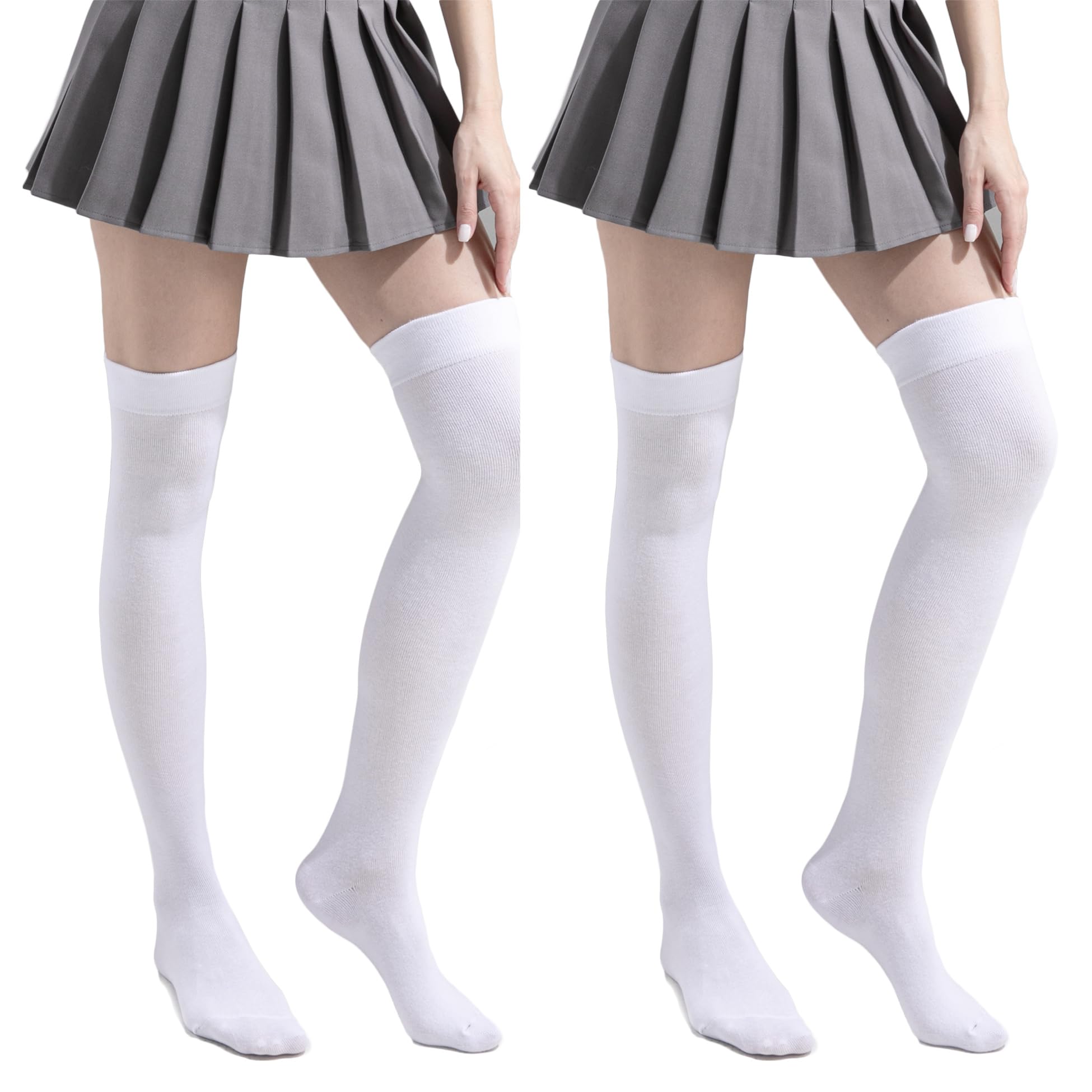 TOCONFFON Women's Over The Knee High Socks - Thigh High Cotton Socks 120D Medium Thick for Daily Wear, Cosplay