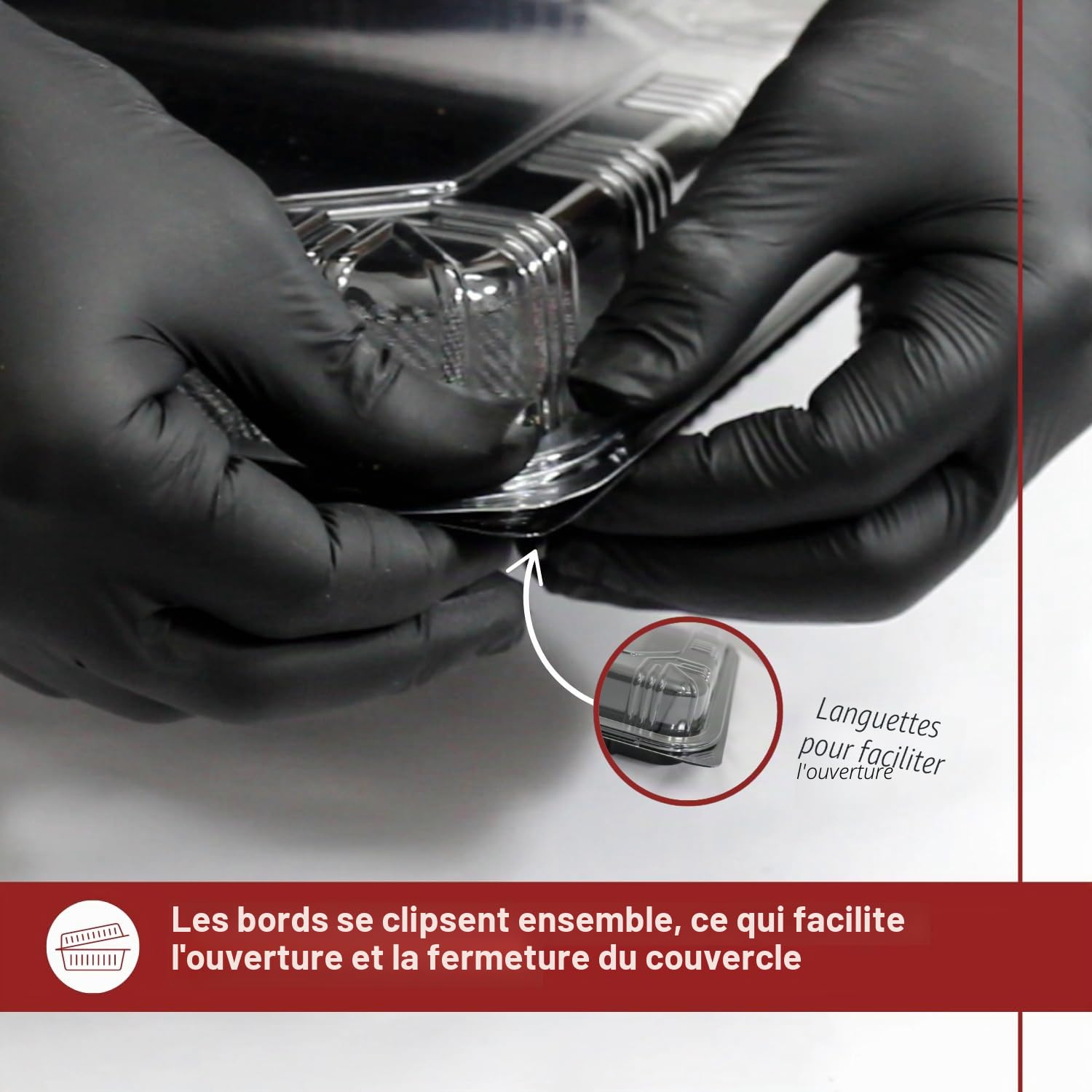Lot de 10 plateaux à sandwich avec couvercles – Plateaux réutilisables en plastique avec couvercles pour la préparation des repas, gâteaux, friandises et sandwichs