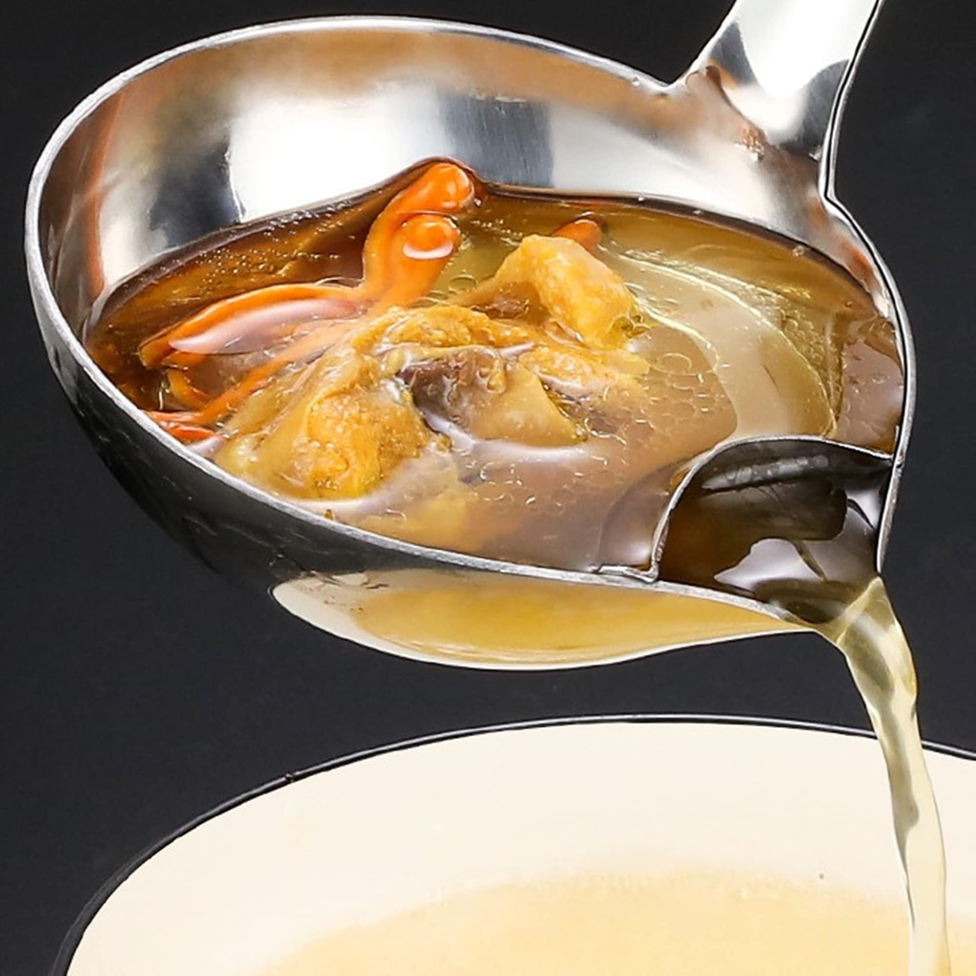 Cucchiaio per Filtro Dell'olio, Acciaio Inox Cucchiaio, Separatore di Olio, Separatore di Grasso per Alimenti, Cucchiaio Separatore di Grasso per Pentola Calda