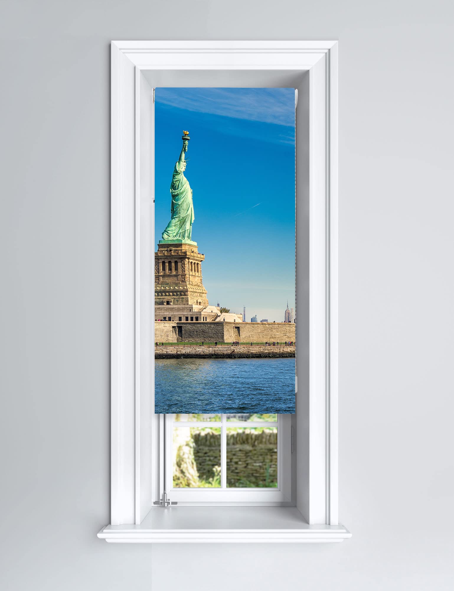 Lister Cartwright Photographic Blackout Roller Blind - (60 x 140 cm) Printed Colourful Roller Blind Easy Fit Window Blind with Child Safety -Bedroom Bathroom Kitchen & Living Room-Statue of Liberty