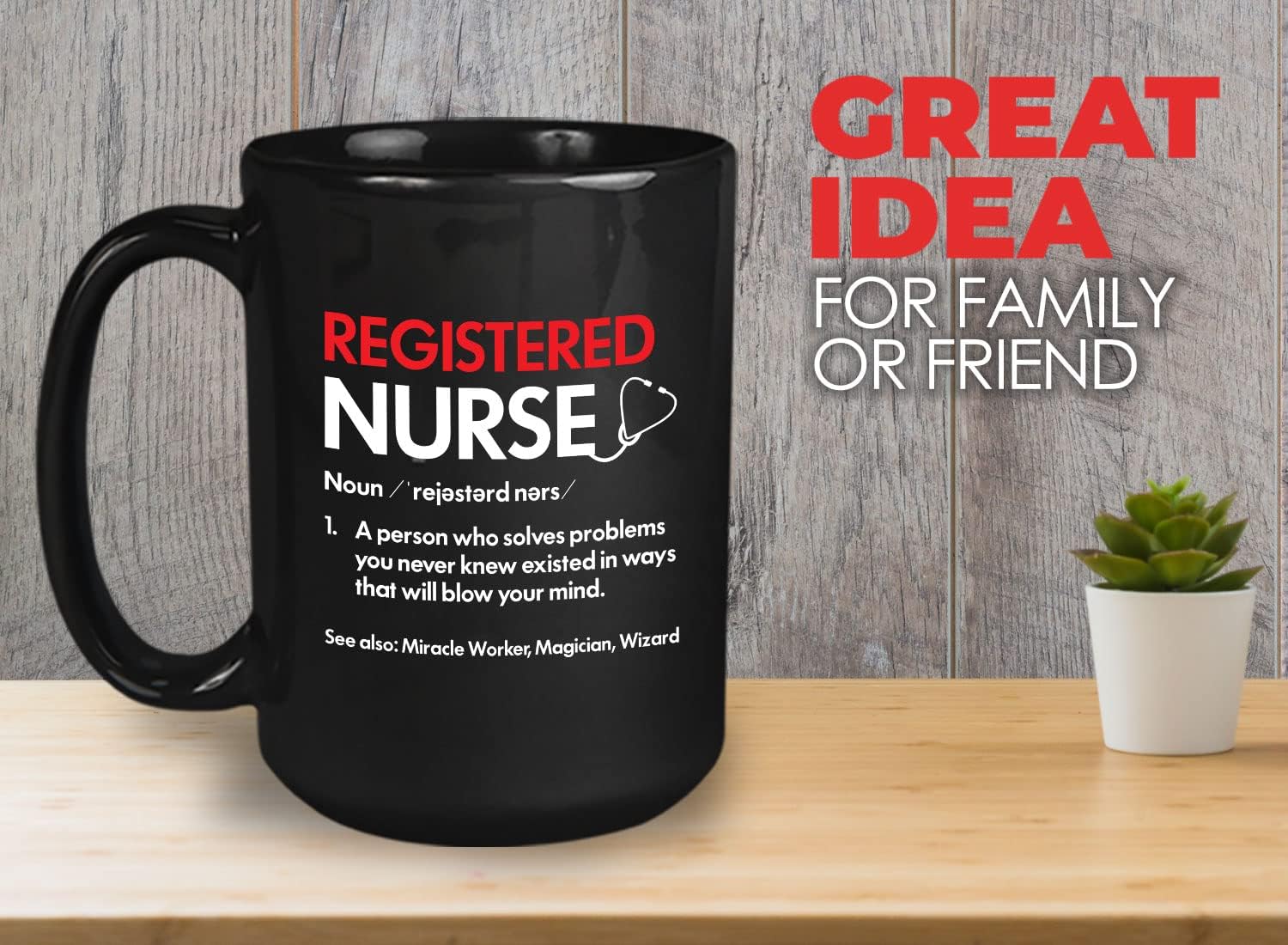 Bubble Hugs Nurse Coffee Mug 15oz Black - Registered Nurse Definition - Dictionary RN School Nursing Student Graduation Healtworker Hospital Assistant