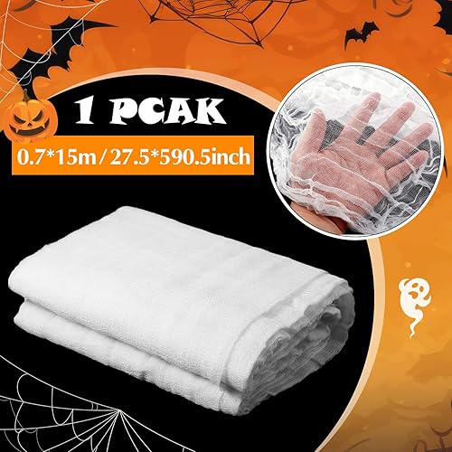 Miniatura 129 de Boao Paño de queso de Halloween para manualidades, tela de gasa de muselina de algodón grande para fiesta de Halloween, decoración de fiesta