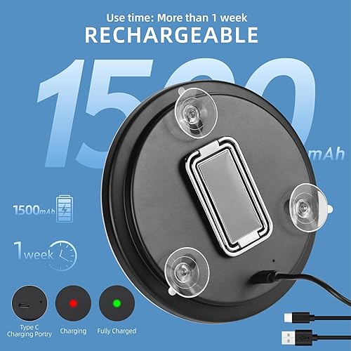 Miniatura 5 de Espejo de aumento de maquillaje 5X con luces, espejo de aumento de 6 pulgadas con 3 luces de color, espejo de maquillaje regulable con aumento 5X,