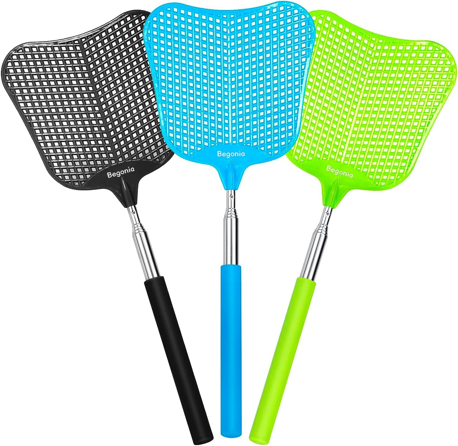 Long Handle Fly Swatter, Adjustable Plastic Flapper Insect Killer for Mosquitoes, Flies, Cockroaches, Multicolour-image-47