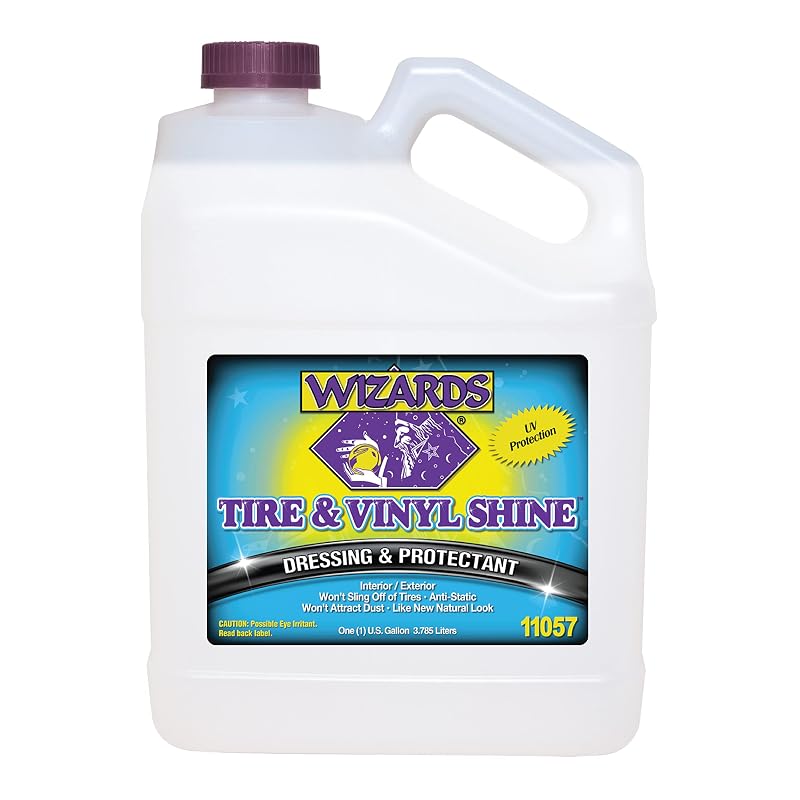 Wizards Tire and Vinyl Dressing Spray para Pneus, Vinil, Borracha e Acabamentos, 3,785 L