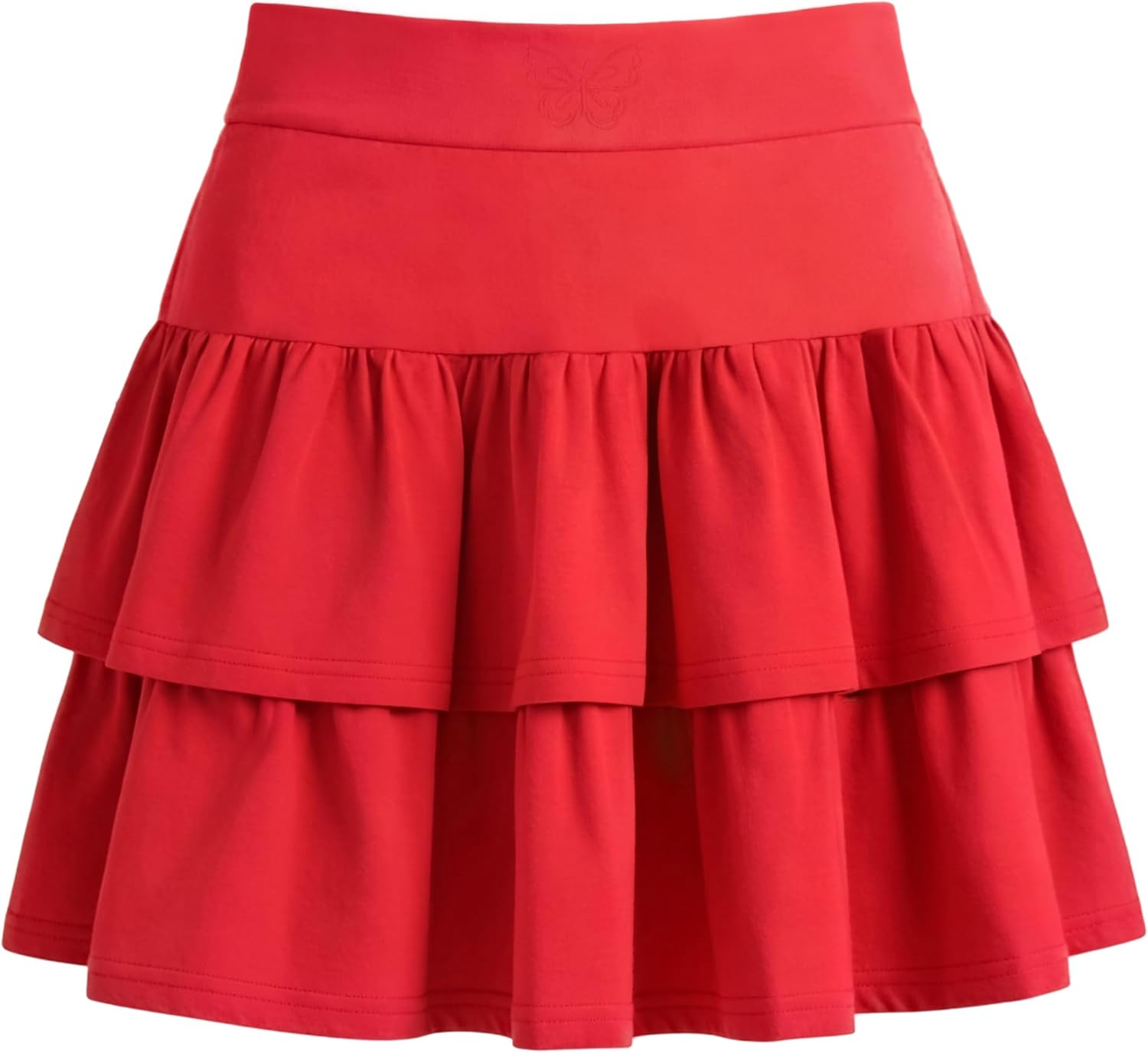 Little Girls Skirts Casual Ruffles Skirt School Uniform Skorts with Pockets for 4-11 Years