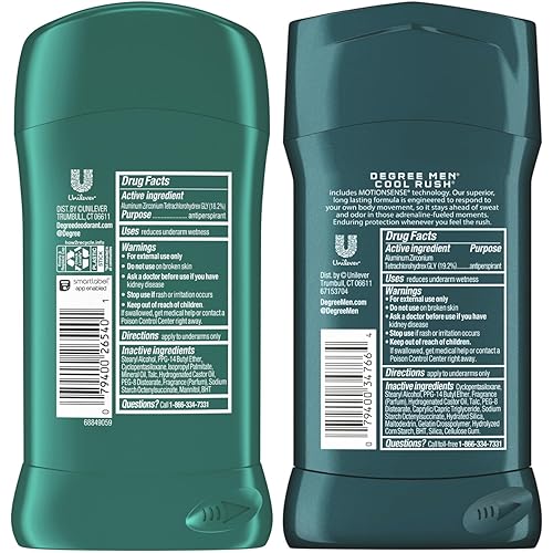 Miniatura 2 de Degree Degree - Set de desodorante antitranspirante para hombres con protección avanzada de 48 horas, desodorante antitranspirante Cool Rush para