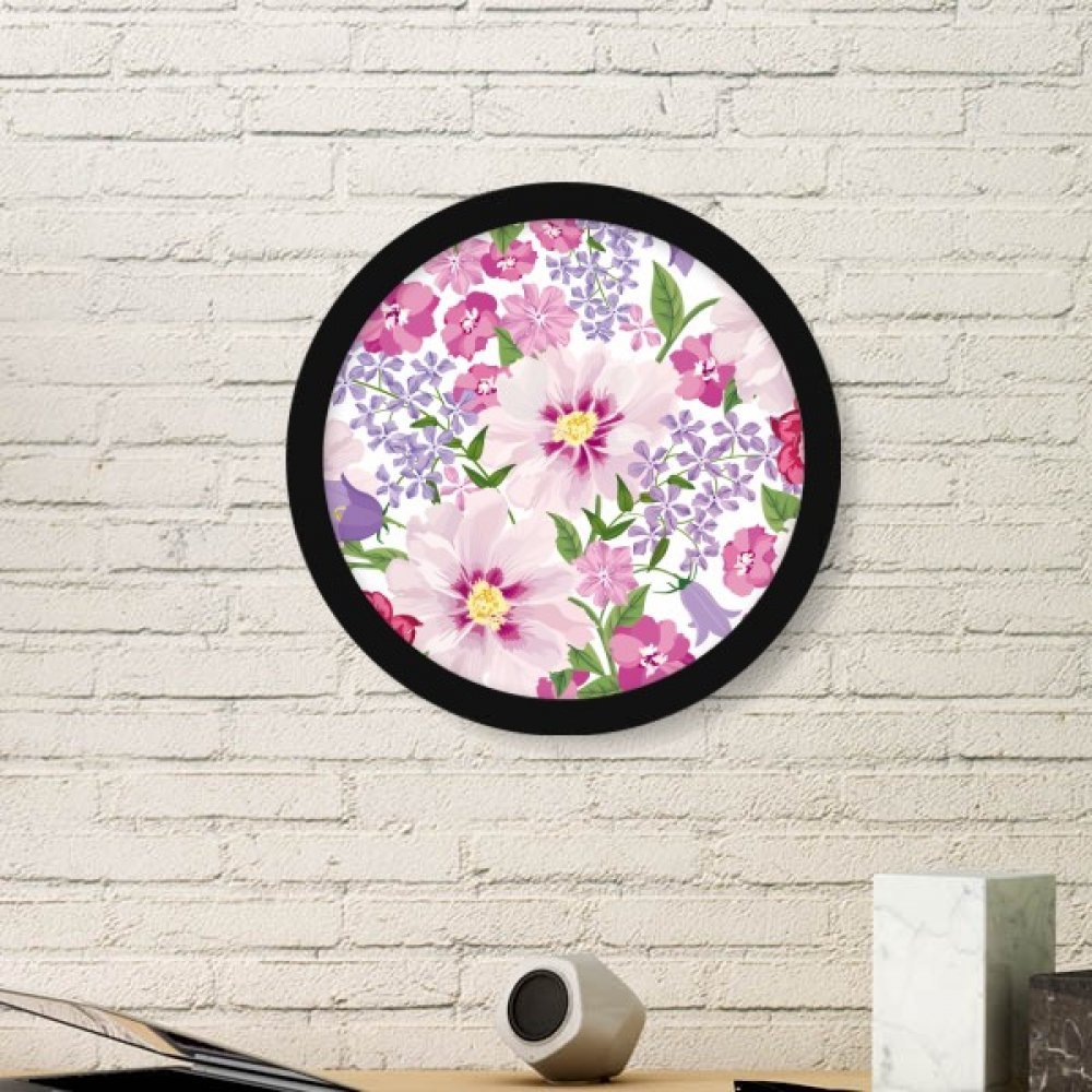 Peinture fleur de mer et cadre rond noir pour décoration salon