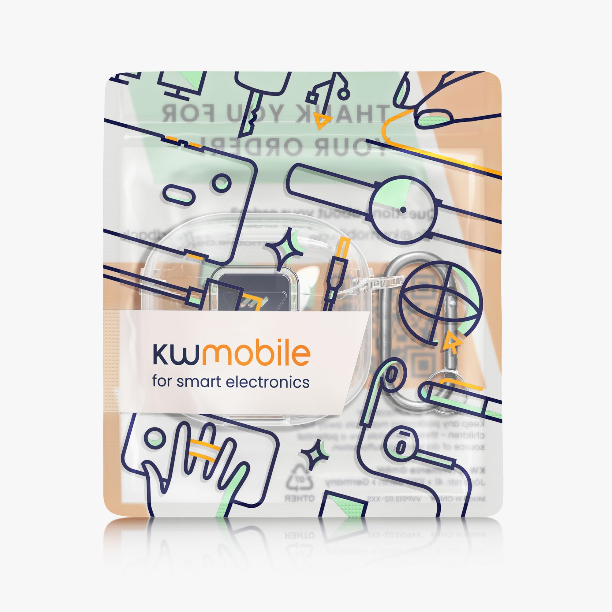 kwmobile Etui na słuchawki kompatybilne z JBL Tune Flex 2 - kryształowe etui z TPU dwuczęściowe słuchawki douszne - przezroczyste