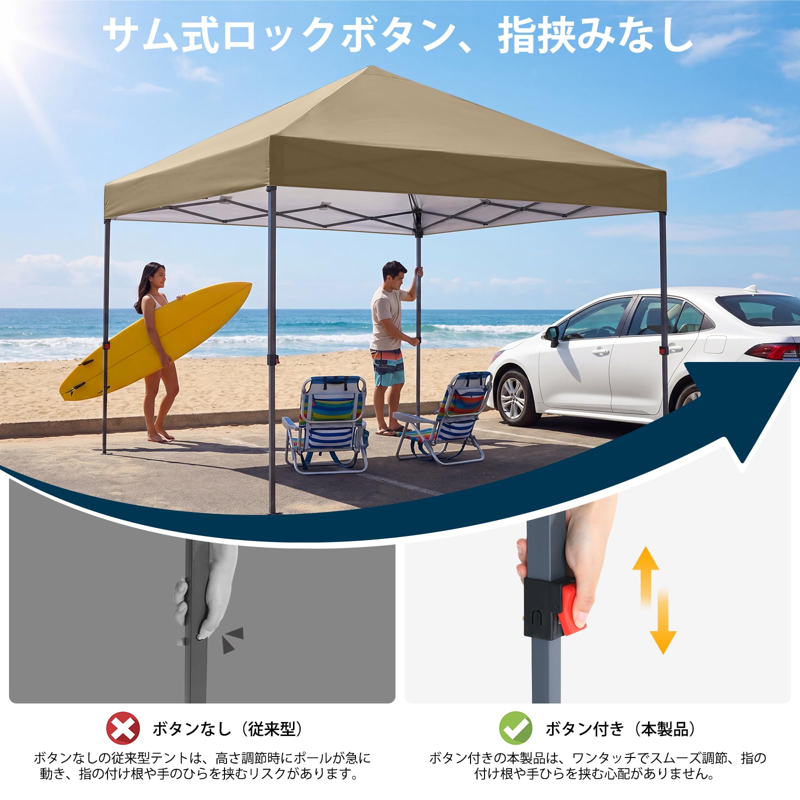 Amazon | MASTERCANOPY ワンタッチ タープテント 2.5mx2.5m 軽量