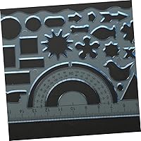 Vista 3 de 3pcs Geométrico Papelería Herramienta de Dibujo Geométrico Plantilla Regla Geométrica Regla