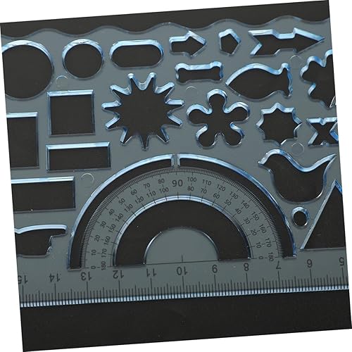 Miniatura 3 de 3pcs Geométrico Papelería Herramienta de Dibujo Geométrico Plantilla Regla Geométrica Regla