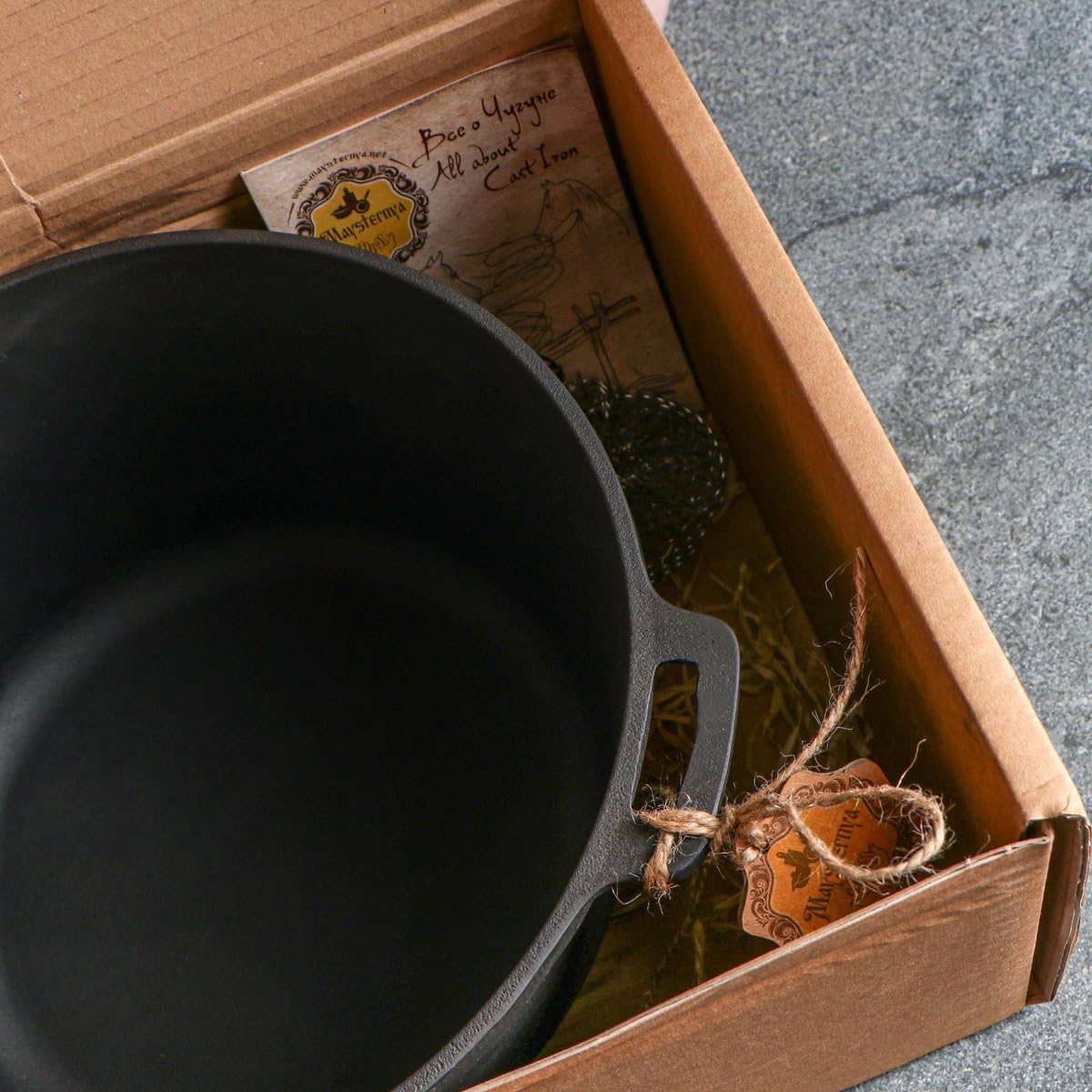 Dutch Oven in Ghisa 6 Litri – Pentola per BBQ, Camping e Fuoco – Pentola in Ghisa con Coperchio – Senza PFAS – Nera