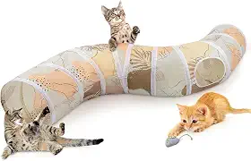 Glittme túnel para gatos, túneis para gatos para gatos internos, caverna esconde-esconde em forma de S com brinquedos para gatos, tubos dobráveis ​​para gatos e túneis para gatos, coelhos, c