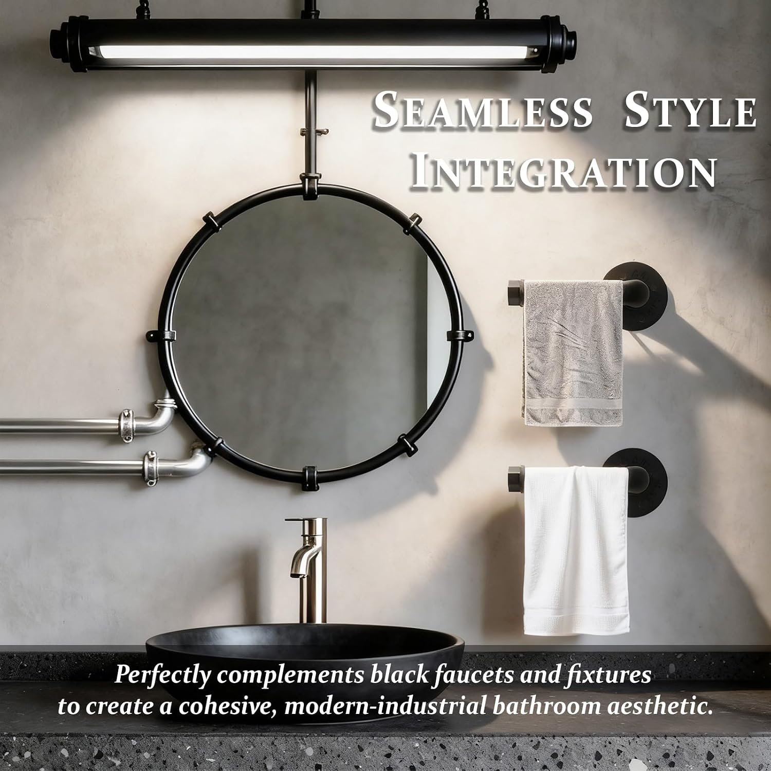 Industrial Pipe Toilet Paper Holder, Heavy Duty Rustic Iron Rack | 8 Inch Wall Mounted Design with Mounting Hardware, Vintage Farmhouse Iron Toilet Roll Holder for Bathroom Decor, 2 Pack