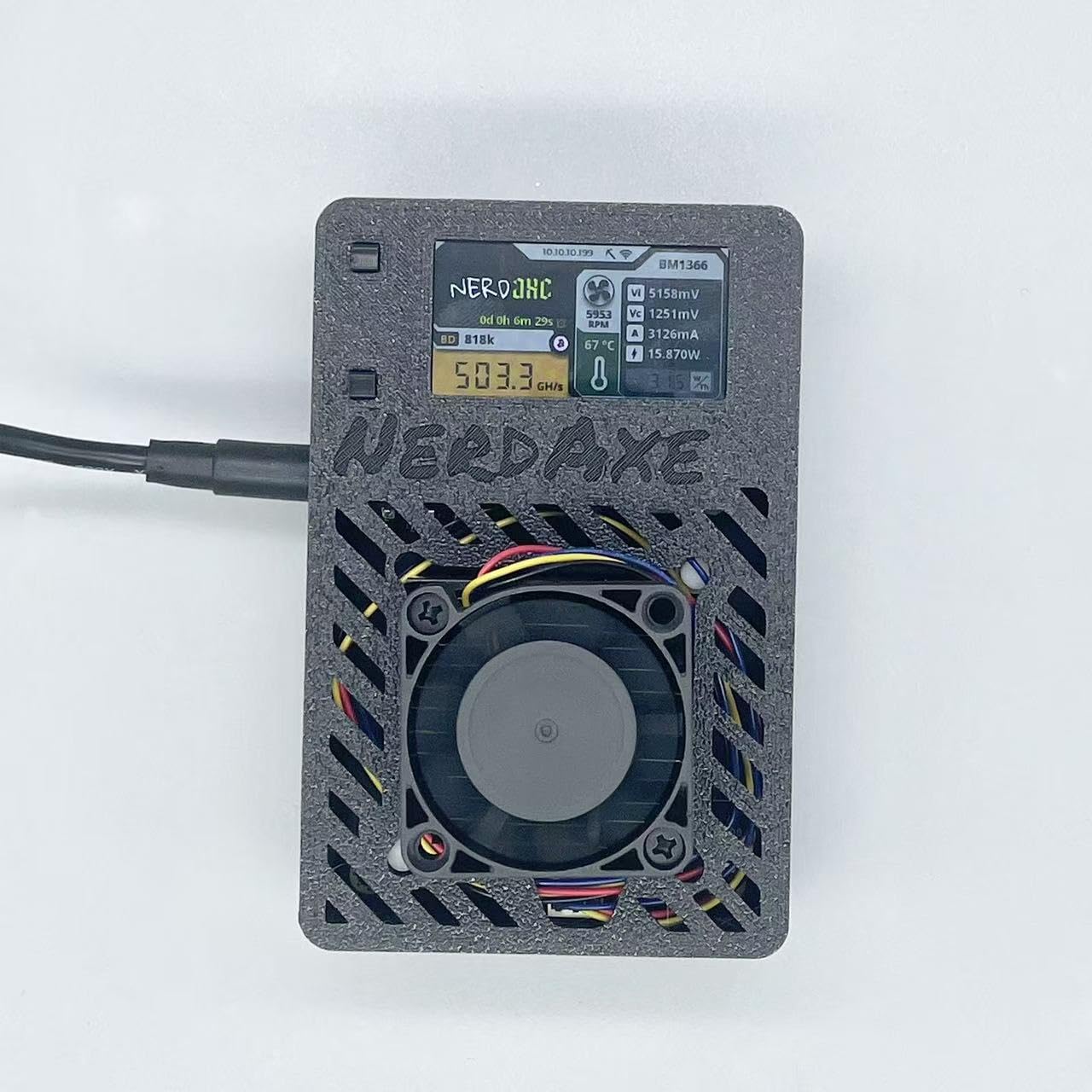 Amazon.com: NerdAxe Bitcoin Miner BTC Open Source Solo Miner NerdAxe Miner  500ghs BM1366 Solo Asic Miner with Smart Cooling Fan with PSU : Electronics