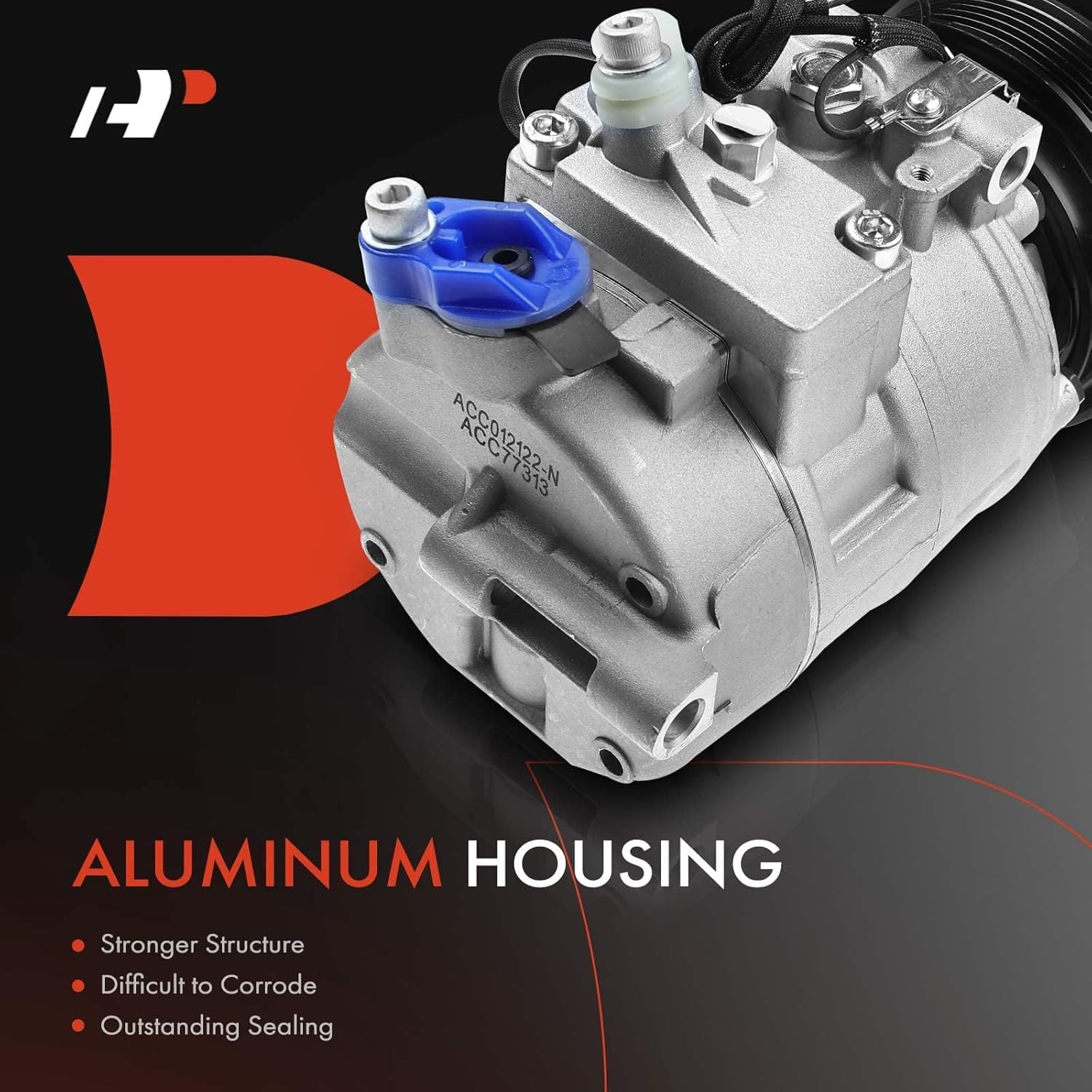 A-Premium A/C Compressor with Clutch Compatible with Volkswagen Passat 1997-2005, Audi A4 A6 A8 Quattro RS6 S4 S6 S8, Porsche 911 Boxster Cayman, with 6-Groove Pulley