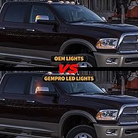 Vista 6 de Gempro Luz LED de señal de giro para Dodge Ram 2010-2018 1500 2500 3500 4500 5500 lámpara de espejo de remolque Len ahumado 68302828AA 68302829AA, 2