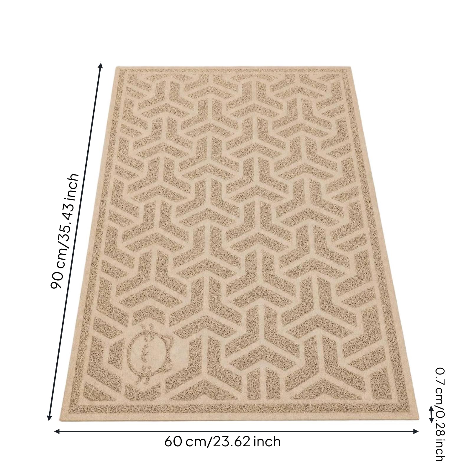 Wasserdicht Katzenklomatte, Geometrisches Muster, Beige