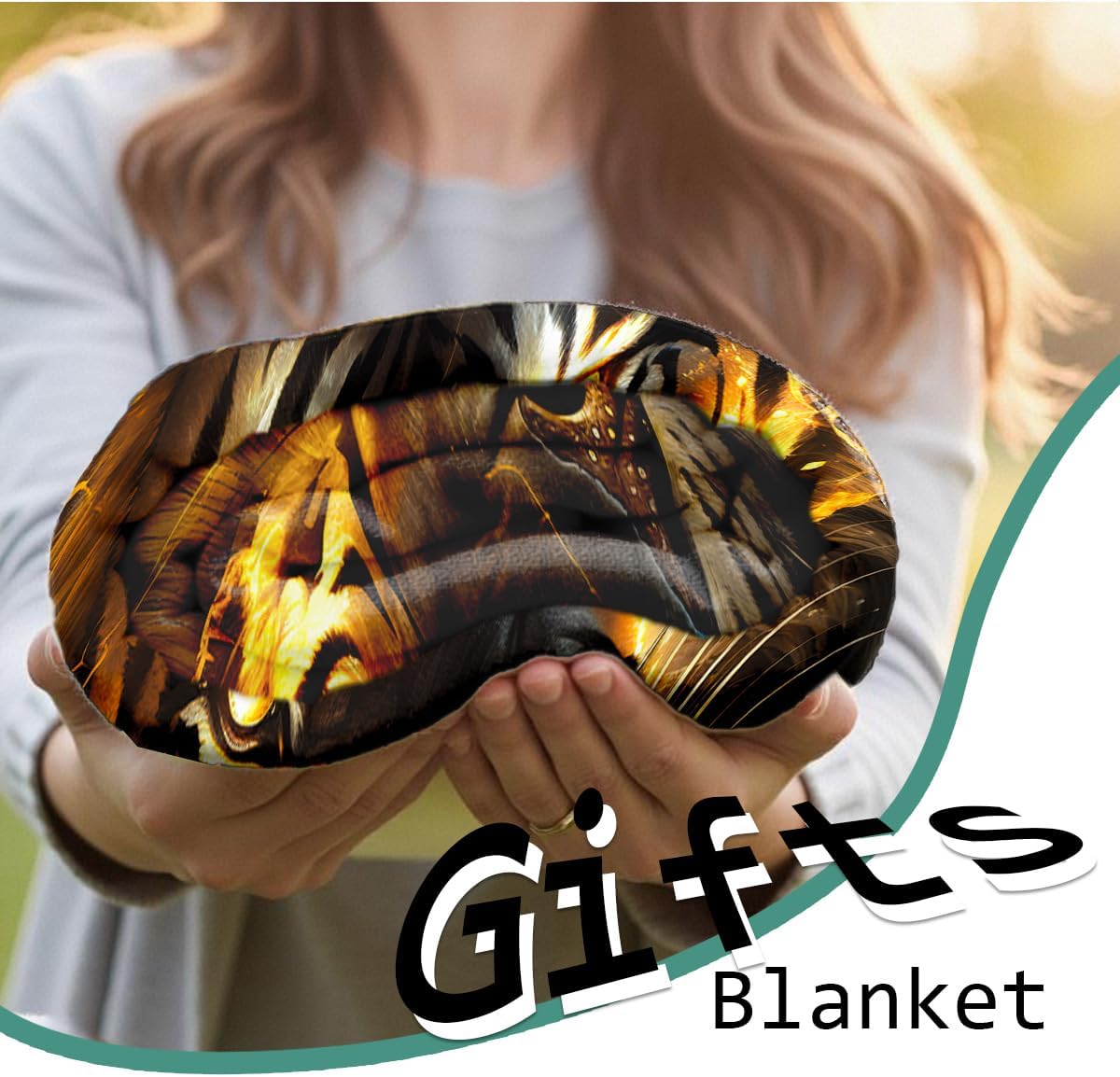 Printed Bed Blanket Black and Gold Animal Throw Tiger Flannel Blankets Queen Size Blankets for Men Boy Bed Sofa Office Chair Blanket (49"x59") - Image 3