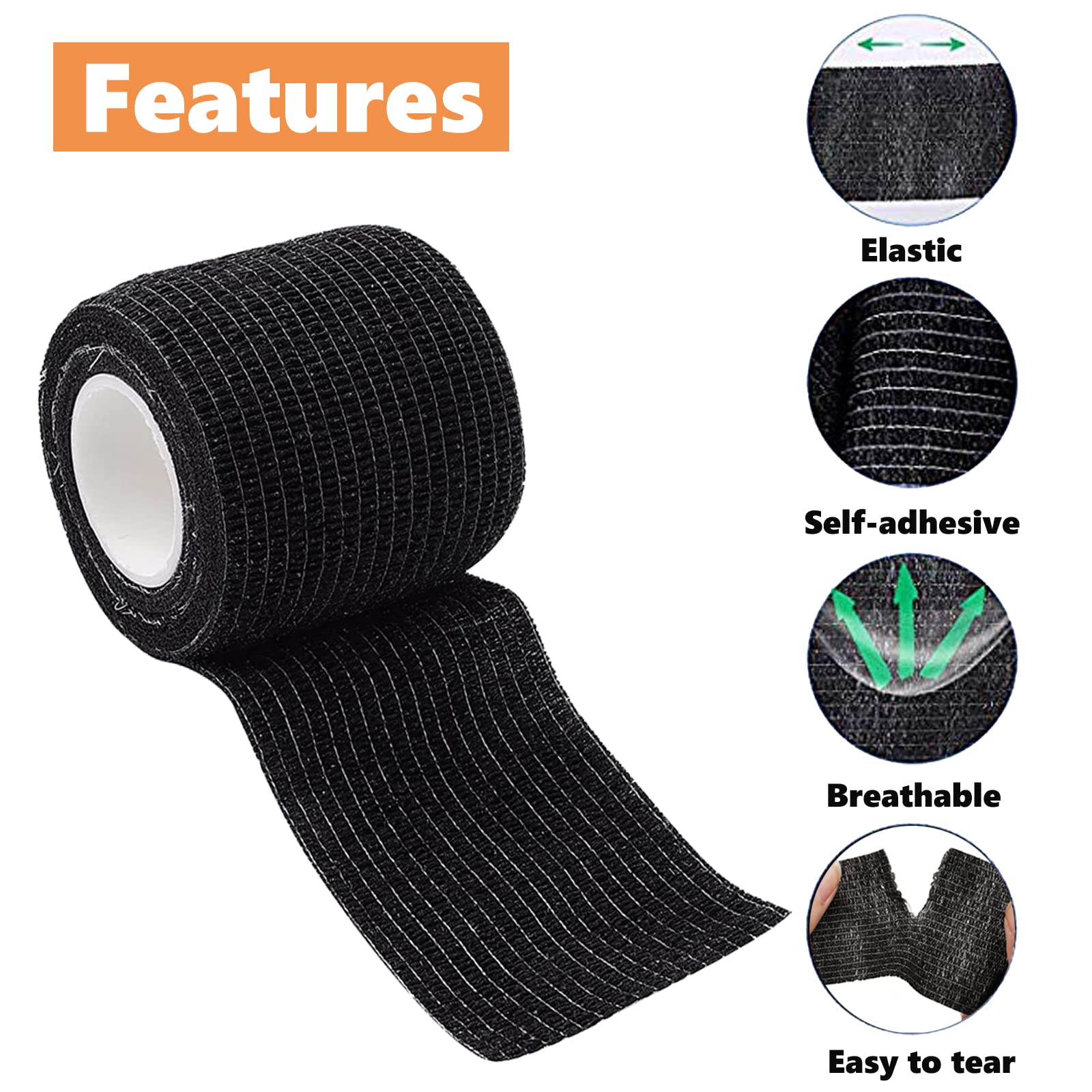 12 sztuk tatuaży osłona uchwytu Wrap, Unihuby jednorazowy tatuaż Grip Tape Cover 2 "x 5 Yards kohesive Bandage Handband Band Band jednorazowe