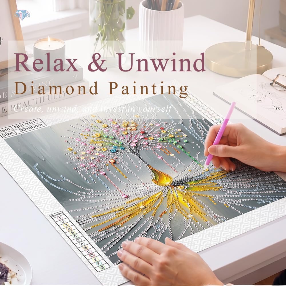 NICRBI Tree of Life Diamond Painting Kit for Adults, Diamond Art 12x12 Inch image 2