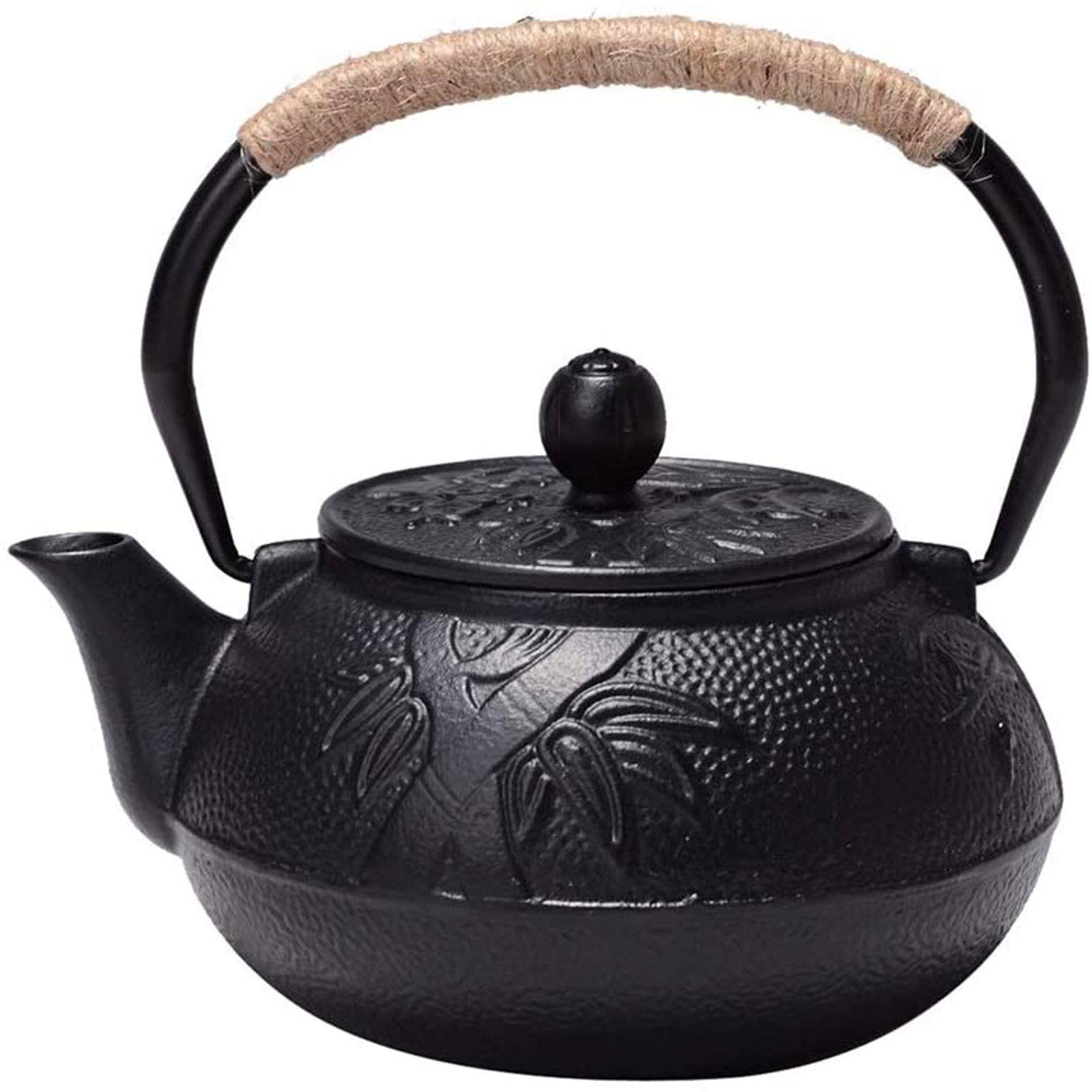 MGEMJMJ Teapot Small Japanese Cast Iron Teapot With Infuser For Loose Leaf Tea And Teabags, Tetsubin Tea Kettle Stovetop Safe 600ml/20oz