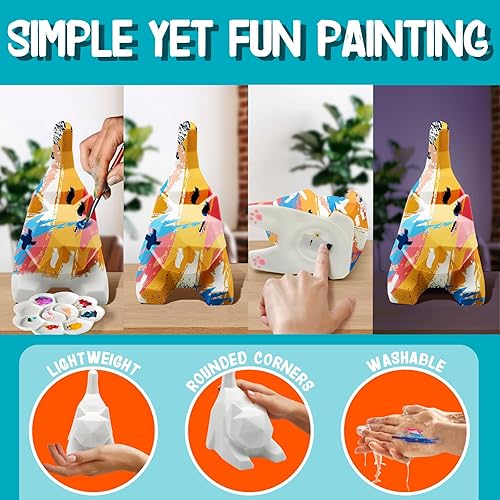 Miniatura 3 de FUNZBO Kit de lámpara para pintar tu propio gato de 4.3 pulgadas, artes y manualidades para adolescentes, kit de pintura para niños, juguetes de luz