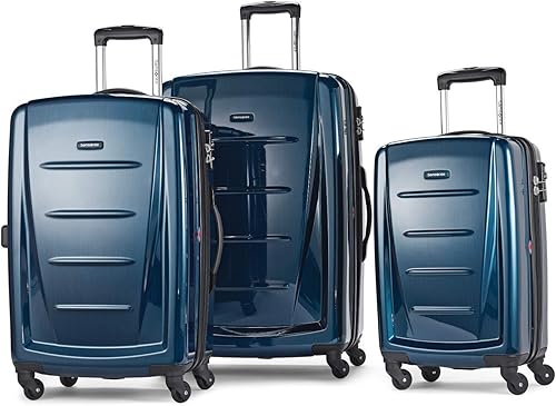 Vista 251 de Samsonite Winfield 2 Equipaje rígido con ruedas giratorias, Azul profundo, Juego de 3 piezas (20/24/28)