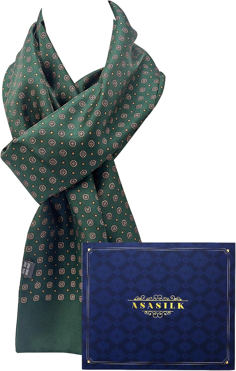 Fashion Men's Silk Scarf, Luxurious Long Scarves for Men 11 '' X 67'', Mulberry Silk Scarf For Men Elegant Gifts