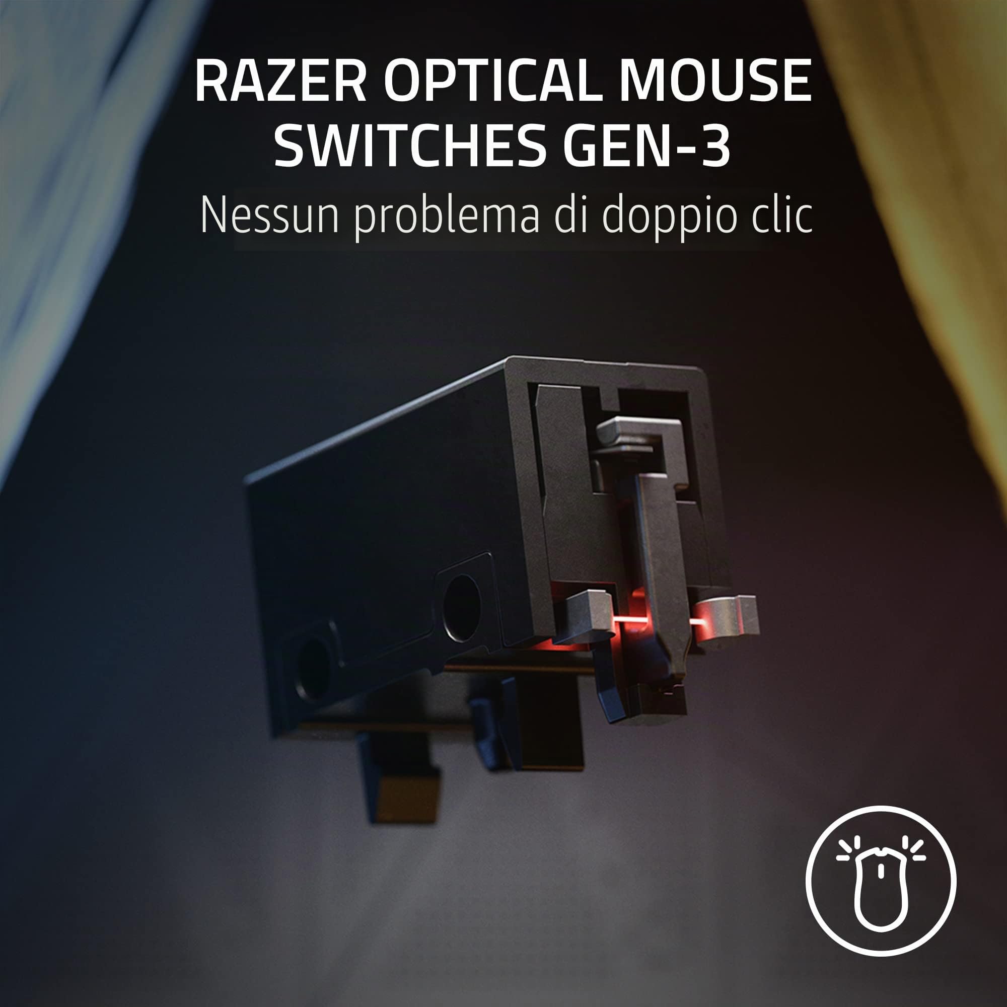 Razer DeathAdder V3 Mouse da gioco cablato: 59 g ultra leggero - Sensore ottico Focus Pro 30K - Switch rapidi Gen-3-8K Hz HyperPolling-6 pulsanti programmabili -Ergonomico -Cavo Speedflex - Nero