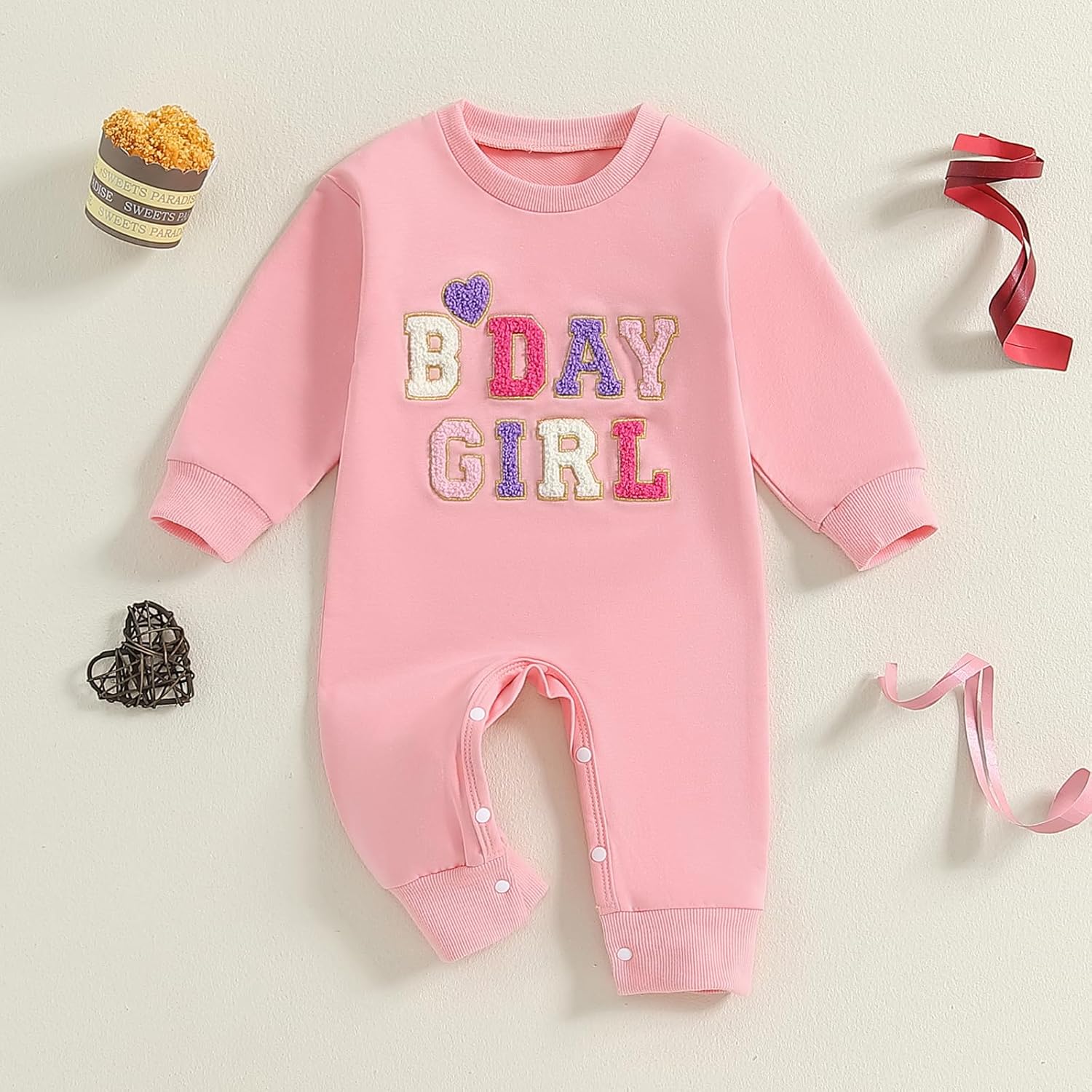 Kayotuas 1st Birthday Outfit Baby Boy Girl Jumpsuit Cute Embroidery Long Sleeve Romper Bodysuit One Year Old Birthday Clothes - Image 2
