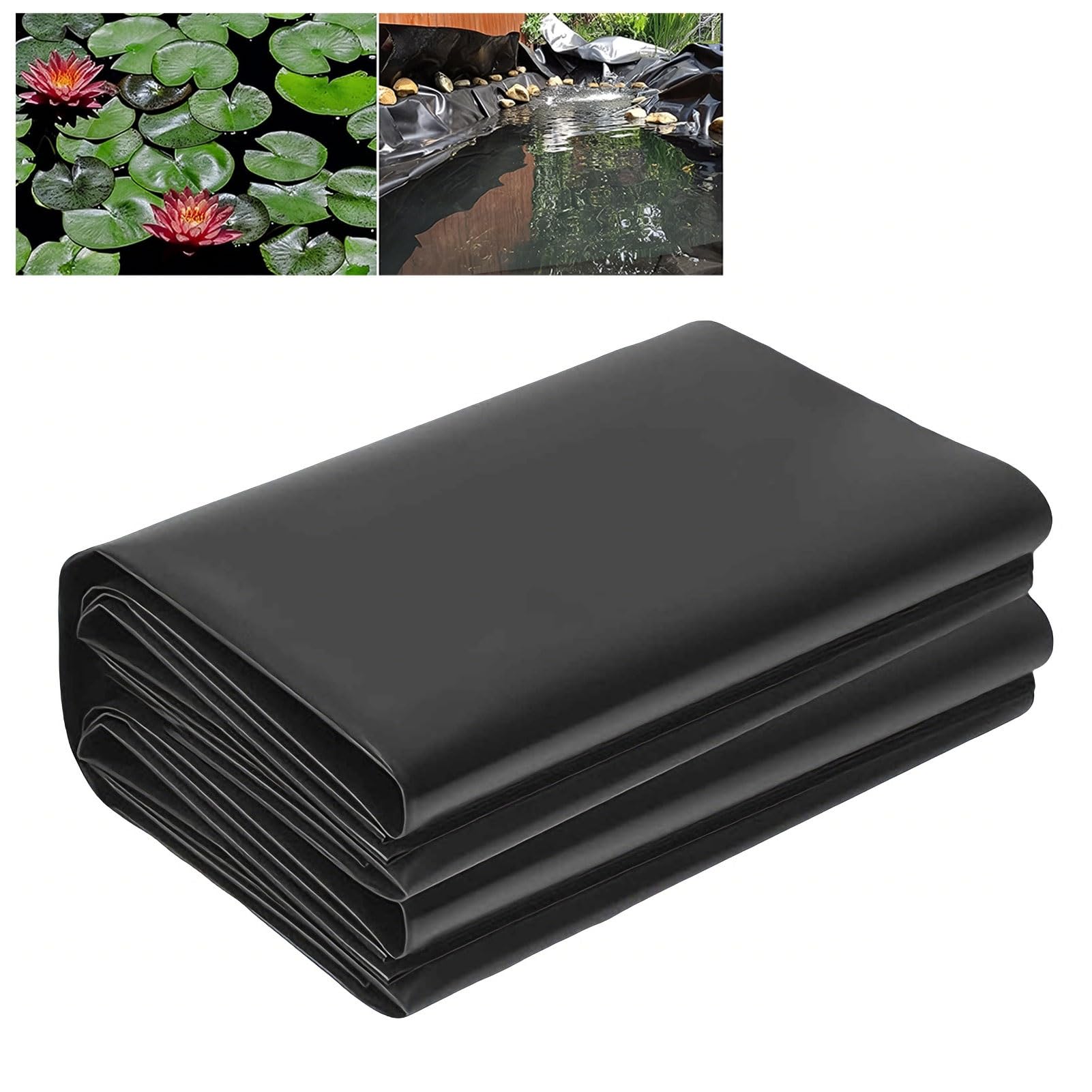 HDPE Heavy Duty Pond Liner,Garden Fish Ponds Preformed Liners Rubber Tarp Easy Cutting Underlayment Membrane(13.1x16.4ft 4x5m)