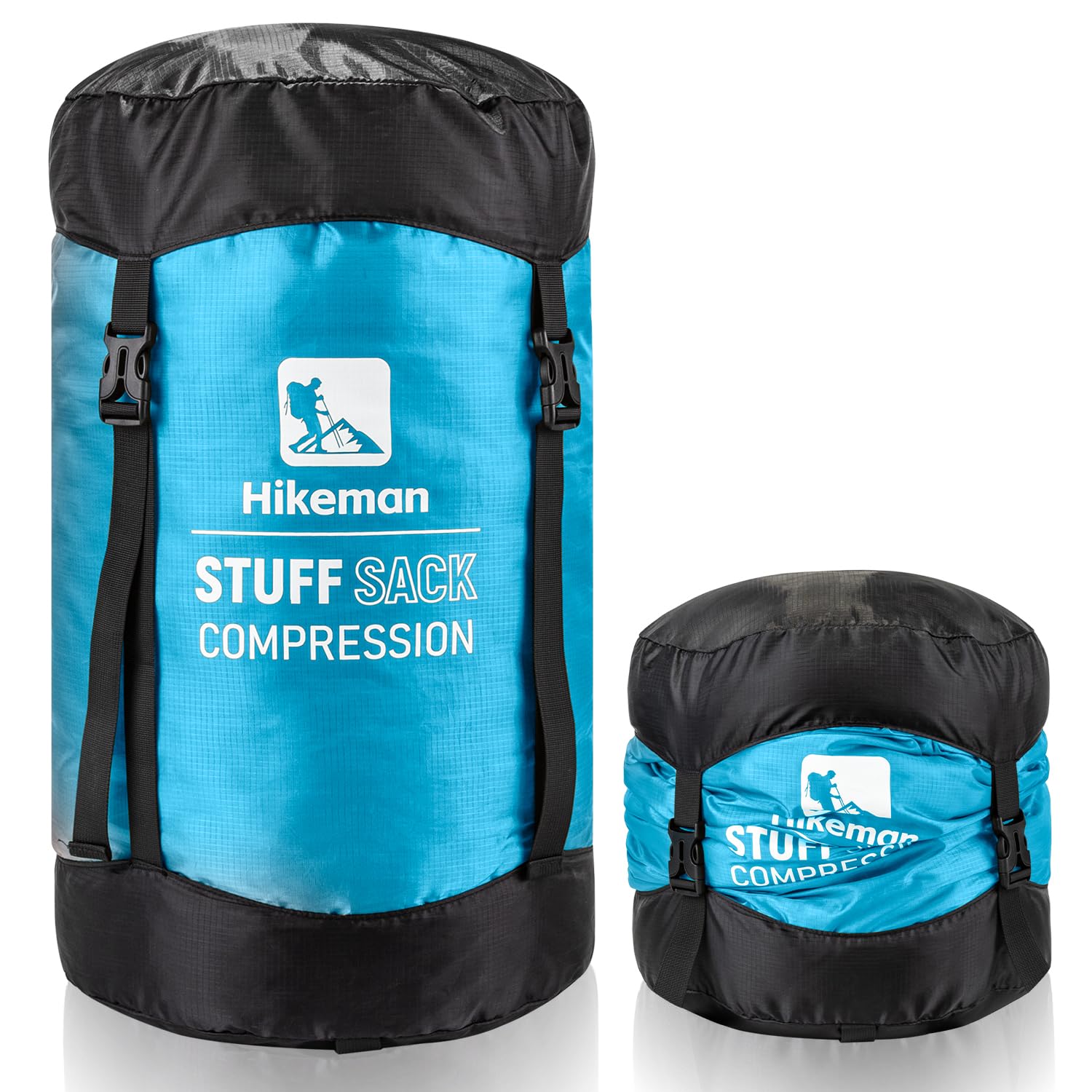 HIKEMAN Compression Stuff Sack for Sleeping Bag - Lightweight Compression Bag,Water-Resistant Sleeping Bag Stuff Sack for Camping Outdoor Hiking Backpacking Travelling (Sapphire Blue, XL)