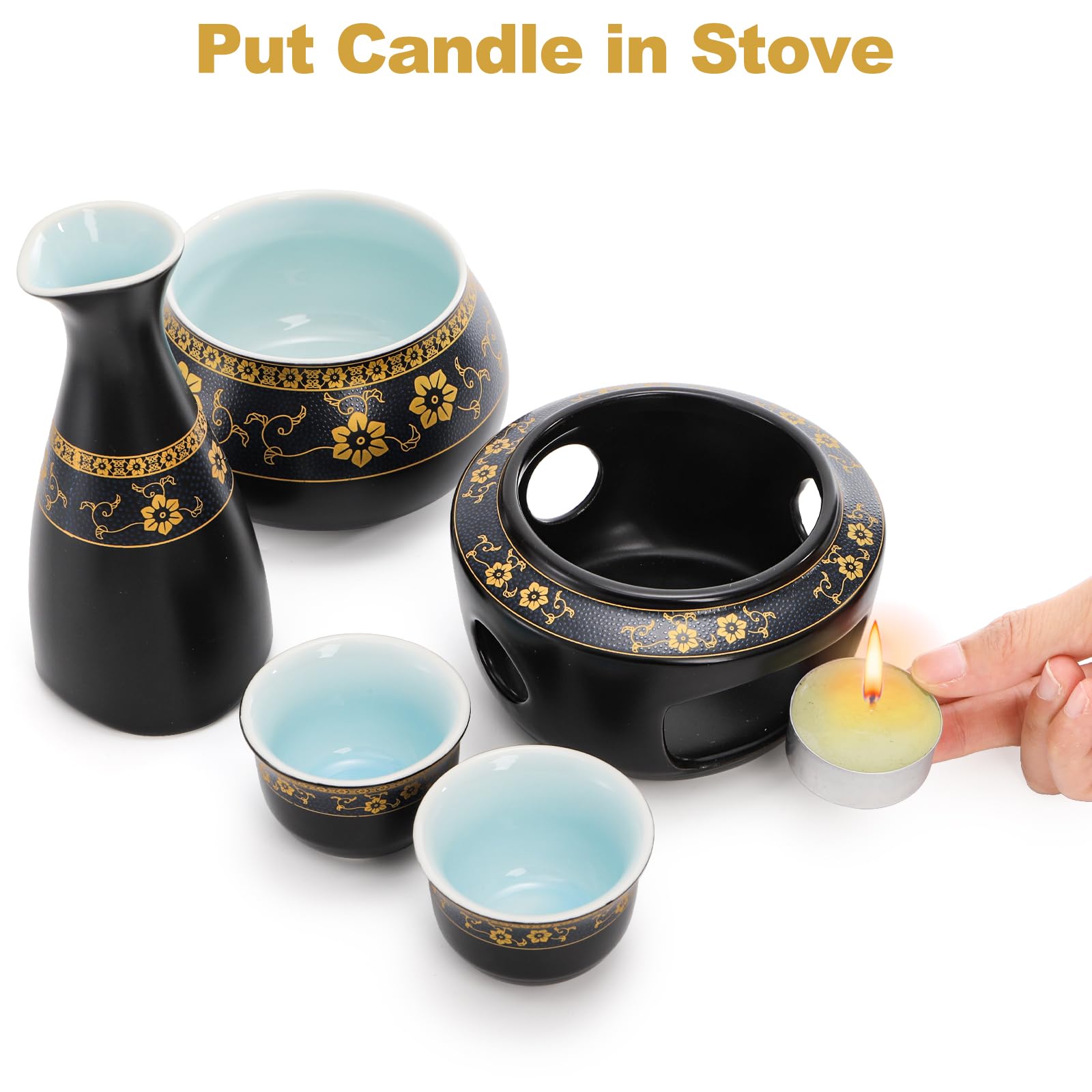 Amazon.com | Foraineam Ceramic Sake Set with Warmer Pot, Japanese