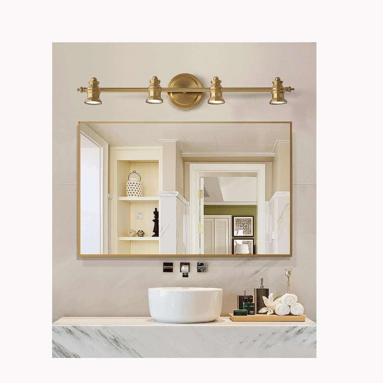 Lampada da parete per bagno a 4 luci, applique indoor a forma di campana stile industriale, lampada a muro montabile per corridoio, cucina e soggiorno