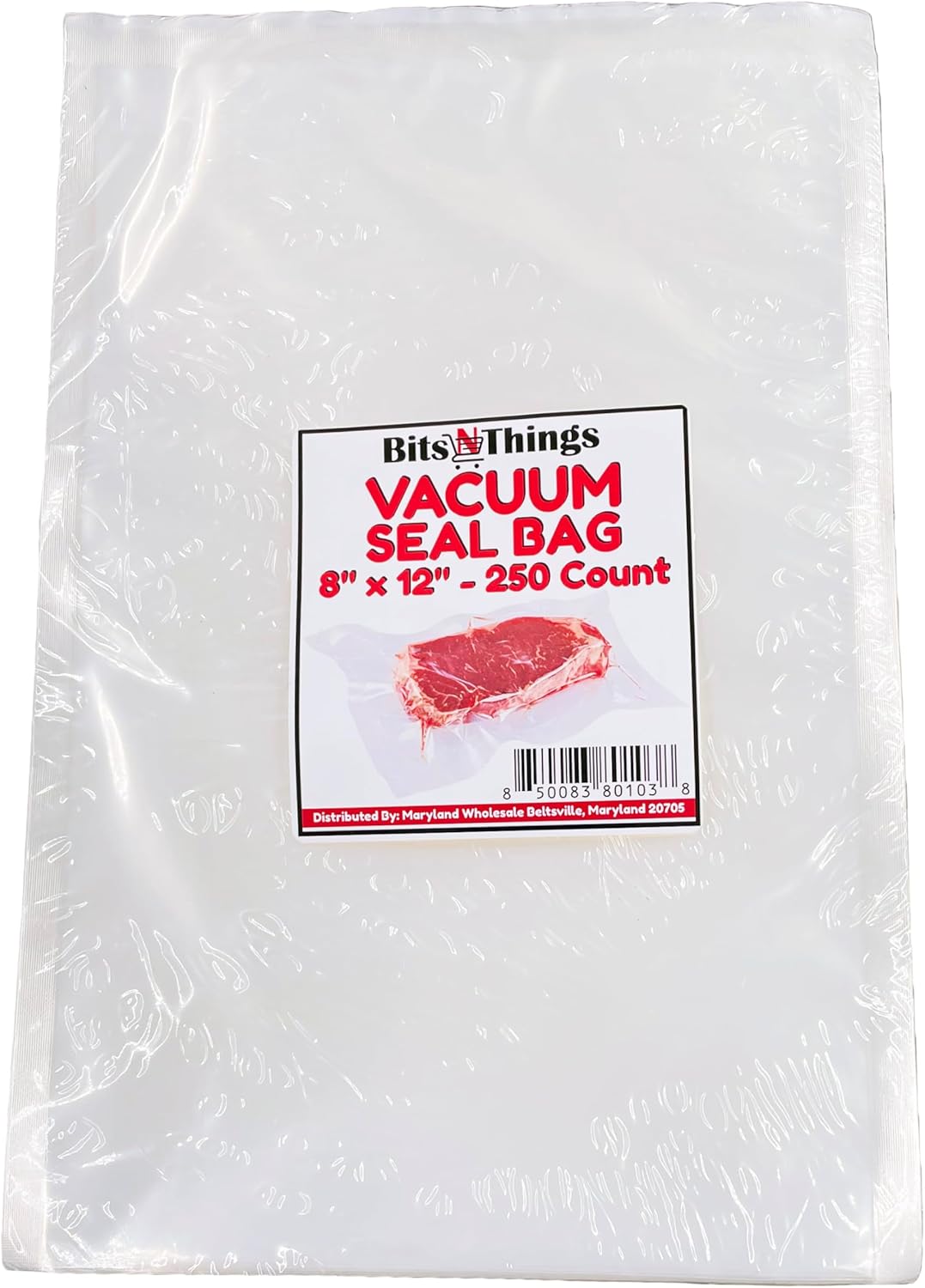 Vacuum Chamber Sealer Packaging Pouch/Bag 8" x 12" | 3 Mil Thick | by Bits N Things | 250 Pack