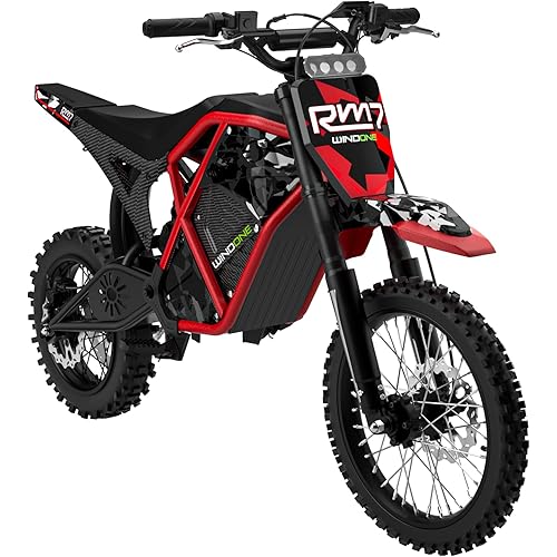 Windone RM7 Electric Dirt Bike for Teens & Adults, 48V 22.5Ah, 37MPH & 45-Mile Electric Motorcycle, 2200W Ebike, 14"/12" Off-Road Tire E-Bike, Dual Hydraulic Brakes, Full Suspension, Fit Age 13+