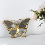Miroir mural décoratif papillon avec cadre en plastique doré (9.8 x 6.3 de pouce)