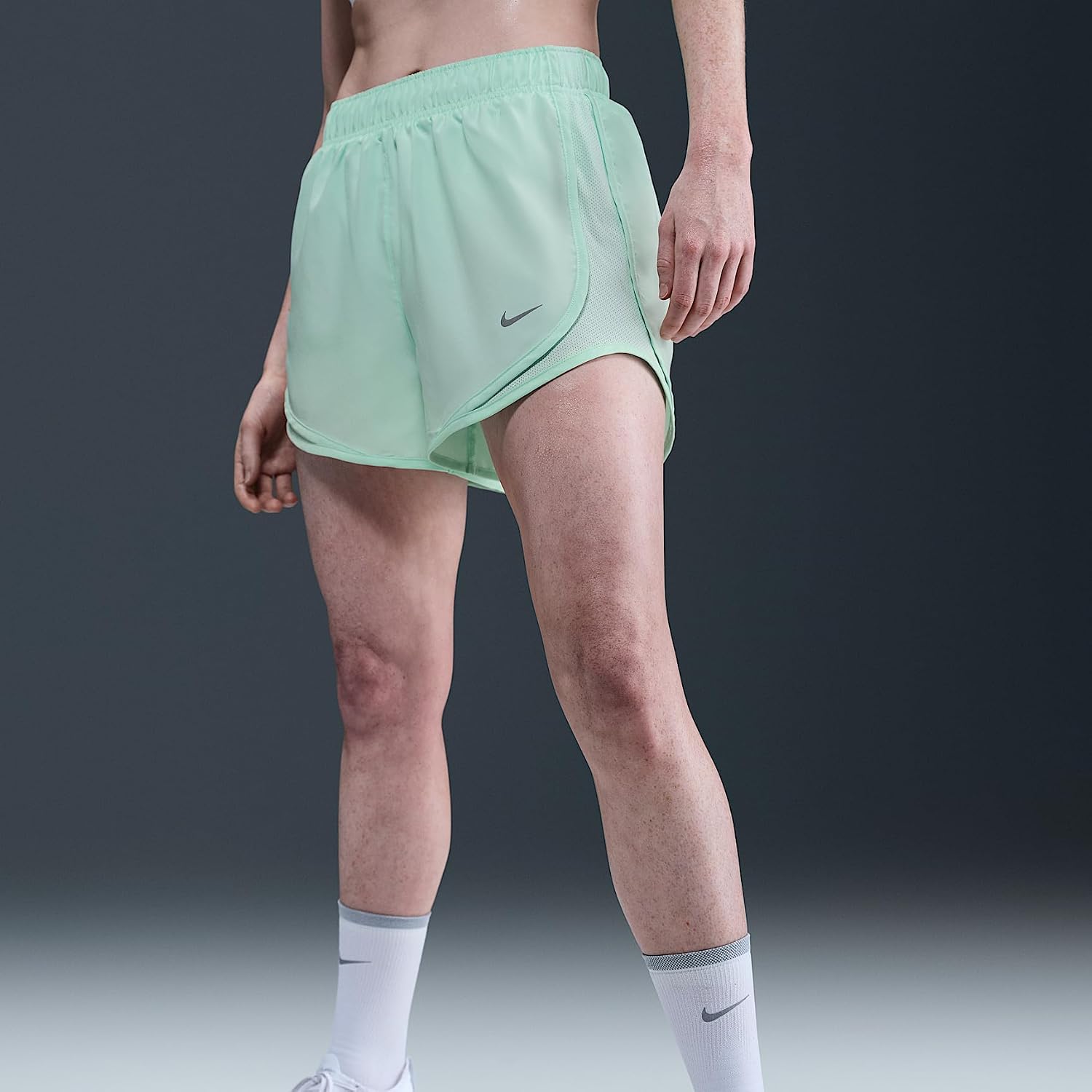 Nike Tempo Women's Dri-FIT Mid-Rise Brief-Lined Running Shorts (Mint Foam/Heather/Mint Foam)