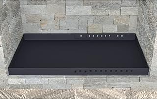 Rectangle Fireplace Tray,Expandable Ash Pan for Collecting Ash,Galvanized Steel with Powder Coated Adjustable Ember Holder Fireplace Pan,Black