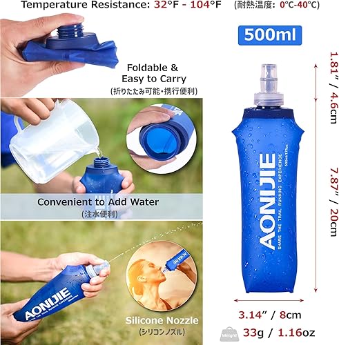 Miniatura 7 de Azarxis Chaleco de hidratación para correr, mochila de 5L 5.5L para mujeres y hombres Jogging Trail Race Marathon Ciclismo Senderismo