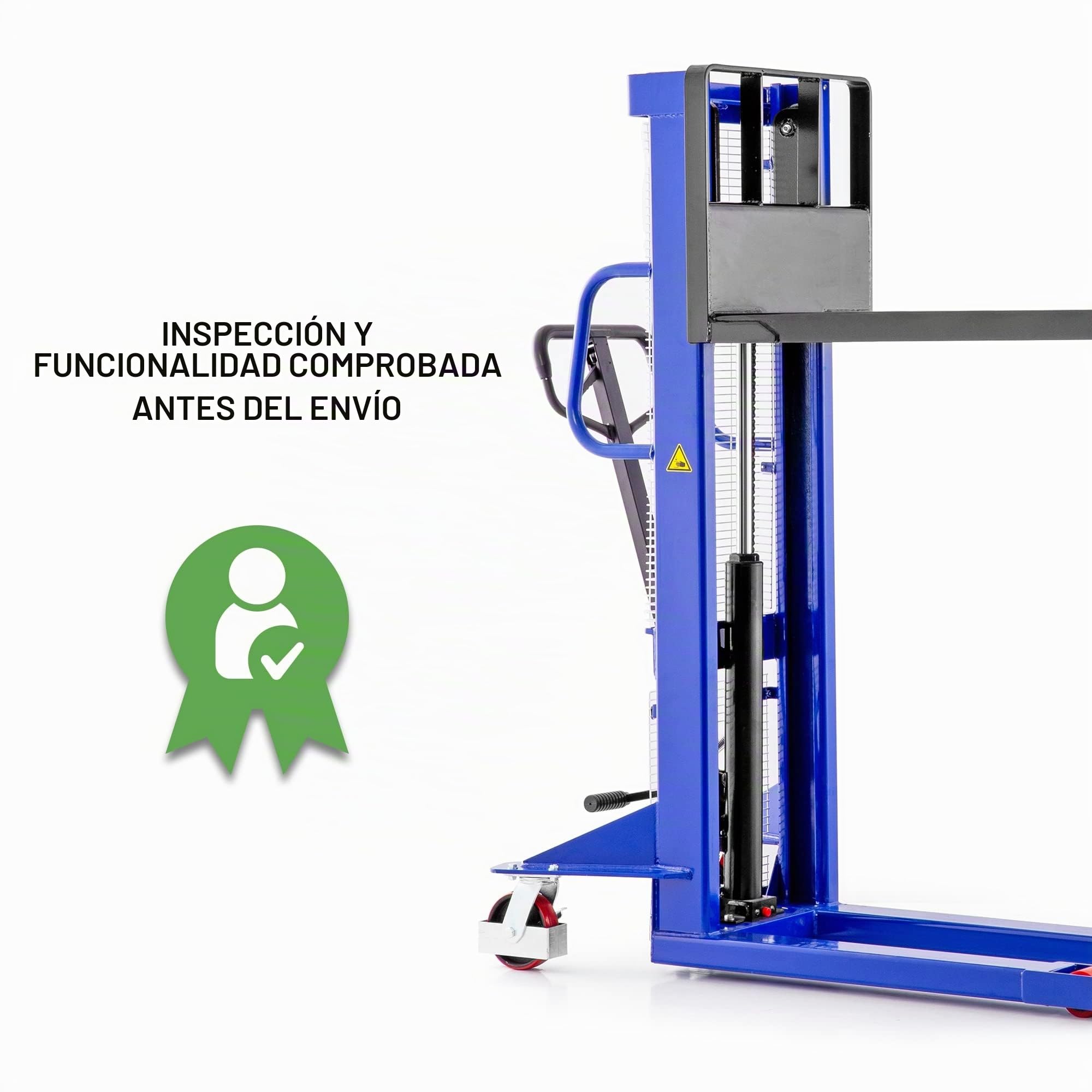 Pallit Carretilla elevadora hidráulica LIFT-S | Capacidad de elevación 1t/1000 kg | Altura 1,2m/1200 mm | poliuretano Neumáticos